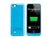 2200mAh Sky Blue External Rechargeable Backup Battery Power Charger Case w stents For Iphone 5 5S