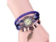 Purple Fashion Girl Women Ladies Watch Bracelet Tree leaf Detail Quartz Movement Wrist Watch