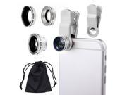 3in 1 Cell Phone Universal Camera Clip Lens Kit Fish Eye Lens Macro Lens Wide Angles Lens For Iphone Sumsung HTC Ipad Tablet PC Laptops