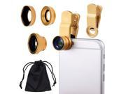 3in 1 Cell Phone Universal Camera Clip Lens Kit Fish Eye Lens Macro Lens Wide Angles Lens For Iphone Sumsung HTC Ipad Tablet PC Laptops