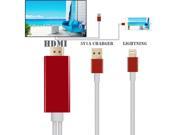 HDMI Cable AV HDTV 1080P Display Adaptor For iPhone5 5C 5S 6 6S 6 Red