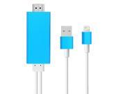 HDMI Cable AV HDTV 1080P Display Adaptor For iPhone5 5C 5S 6 6S 6 Sky Blue