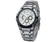 CURREN 8084 Men Fashion Stainless Steel Analog Date Sport Quartz Wrist Watch White