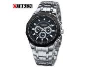 CURREN 8084 Men Fashion Stainless Steel Analog Date Sport Quartz Wrist Watch Black