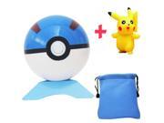 2.8 Inch ABS Pokemon Pokeball Cosplay Pop up Poke Ball Blue With Holder and Bag Fun Toys Gift Kid Children set