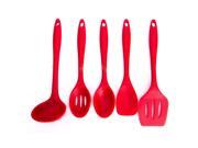 5PCS Kitchen Cooking Utensil Baking Mixing Tool Set Silicone Spoon Ladle Scoop