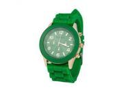 Lady Girl Fashion Women Candy Faux Leather Quartz Sport Analog Wrist Watch green