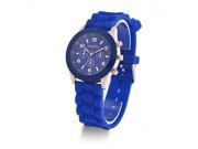 Lady Girl Fashion Women Candy Faux Leather Quartz Sport Analog Wrist Watch blue