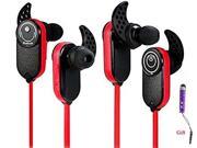 Black Red HV803Wireless Bluetooth Earbuds Headphones Headset with Microphone for iPhone 6 6S 5 5S 5C 4 4S Ipad Ipod Android Samsung Galaxy Smart Phones