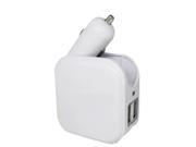 White Portable 2 in 1 Dual Smart USB 5V 2.1A Output Ports Travel Charger US Version Plug AC wall Adapter Car Charger for Samsung Galaxy S6 Iphone 6 Plus Tab