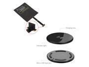 Ultra Slim V300 QI Standard Wireless Charger Power Charging Pad Receiver for most phone with micro USB interface wide side upwards Narrow side downwards