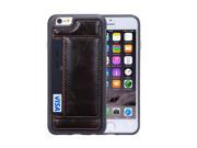 Dark Brown Soft Slim PU Leather Wallet Credit Card Stand TPU Case Cover For Iphone 6 Iphone 6S 4.7
