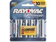 Ray o vac Rayovac 815 6HEF Mercury Free High Energy Alkaline Batteries AA 6 ...