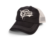 Retro Trucker Hat. Washed cotton twill. Embroidered Costa Logo. Adjustable cap with snap closure.