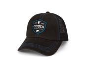 Costa Shield Trucker Hat. Black. Embroidered Costa Logo. Adjustable cap with Velcro closure.