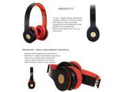 Syllable G15 Wireless Bluetooth 3.0 Noise cancellation Headphone Foldable Headset Mic iPhone Skype for Black Out and Red Inside