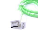iPazzPort 1M green noodle style micro USB cable Charger 10 FT Cable Sync Charge for Samsung