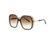 Victoria Beckham Sunbeam Square Sunglasses VBS56 C4 Black Taupe Brown Gradient