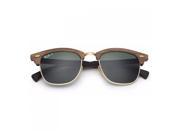 Ray Ban RB 3016M Clubmaster Wood Sunglasses 1181 58 Brown Green Polarized