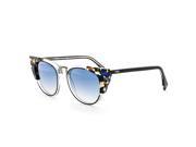 Fendi FF 0074 S Sunglasses RCGKC Transparent Crystal Multicoloured Blue 50 mm