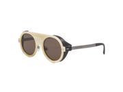 Giorgi Armani 6034Z Round Sunglasses 3141 73 White Ivory Horn Frame Brown Lenses