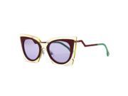Fendi 0117 S Orchid Fashion Show Cat Eye Sunglasses IC5Y4 Burgundy Red Purple