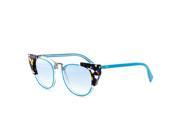 Fendi FF 0074 S Sunglasses RCJST Transparent Crystal Blue Marbled Blue 50 mm