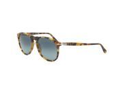 Persol PO9649S Folding Sunglasses 1052 S3 Madreterra Brown Polarized Blue Gradient 9649 55 mm