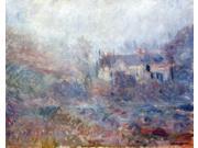 Claude Oscar Monet Houses at Falaise in the Fog 16 x 20 Premium Canvas Print