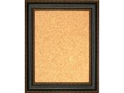 Framed Cork Board 16 x 20 with Black Leather Look Design Frame
