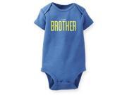 Carters Baby Clothing Outfit Boys Short Sleeve Bodysuit Blue Little Brother 18M
