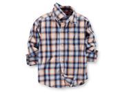 Carter s Little Boys Plaid Button Down Shirt Toddler Clothing Outfit Kid Blue Orange 2T