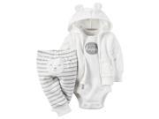 Carters Unisex Baby Clothing Outfit 3 Piece Terry Cardigan Set I m So Happy White 9M