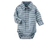 Carters Baby Clothing Outfit Boys Striped Button Front Bodysuit Blue 9M