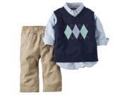 Carters Baby Clothing Outfit Boys 3 Piece Sweater Vest Set Blue 3M