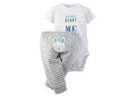 Carters Baby Clothing Outfit Boys Easter Somebunny Bodysuit Pant Set White NB
