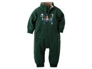 Carters Baby Clothing Outfit Boys Mock Neck Fleece Jumpsuit Green Plaid Dog 3M