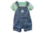 Carters Baby Clothing Outfit Boys 2 Piece Tee Shortall Set Green NB