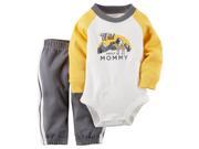 Carters Baby Clothing Outfit Boys 2 Piece Bodysuit Pant Set Wild About Mommy 6M
