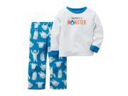 Carters Little Boys 2 Piece Fleece PJs Mommy s Monster Blue 4T