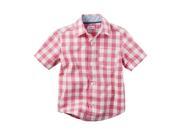Carters Baby Clothing Outfit Boys Short Sleeve Pink Check Woven Shirt 24M