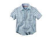 Carters Baby Clothing Outfit Boys Short Sleeve Cool Blue Plaid Woven Shirt 12M