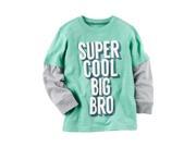 Carters Toddler Clothing Outfit Boys Long Sleeve Layered Look Cool Big Bro Graphic Tee Green 3T