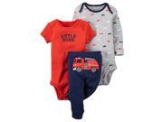 Carters Baby Clothing Outfit Boys 3 Piece Little Character Set Fire Engine Red Preemie