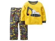 Carters Baby Clothing Outfit Boys 2 Piece Fleece PJs Construction Yellow 12M