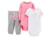 Carter s Baby Clothing Outfit Girls 3 Piece Pants Set Flamingo 9 Months