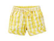 Carters Baby Clothing Outfit Girls Pull On Gingham Poplin Shorts Yellow 12M