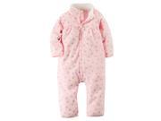 Carters Baby Clothing Outfit Girls Zip Up Glitter Print Jumpsuit Pink Hearts NB