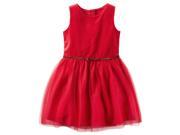 Carters Little Girls Velveteen Dress Red 2T