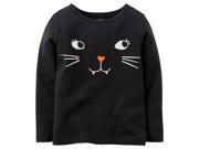 Carters Baby Clothing Outfit Girls Glow In The Dark Halloween Tee Cat Face Black 3M